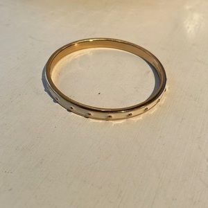 Kate Spade gold plated & white lacquer stud bangle, gently worn, great condition